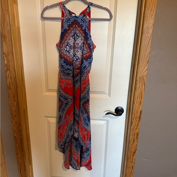 Rare Editions Girls Size 14  Red and Blue Paisley Maxi Dress - Picture 1 of 7